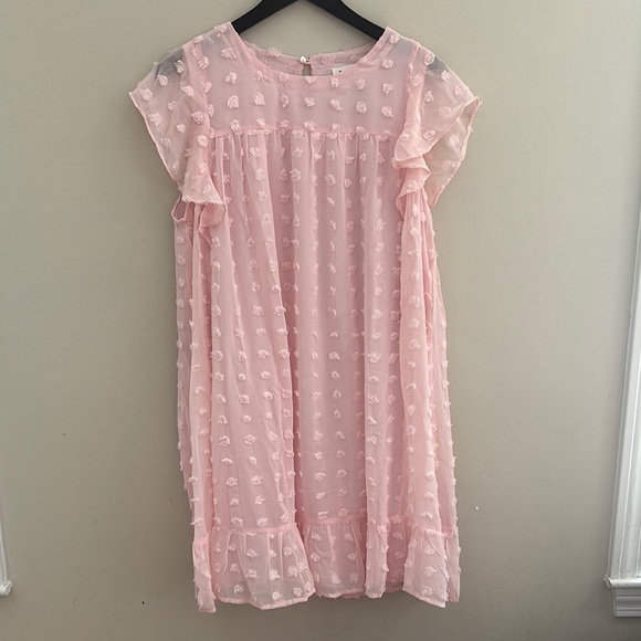 Pink Ruffled Maternity Dress - Picture 1 of 5
